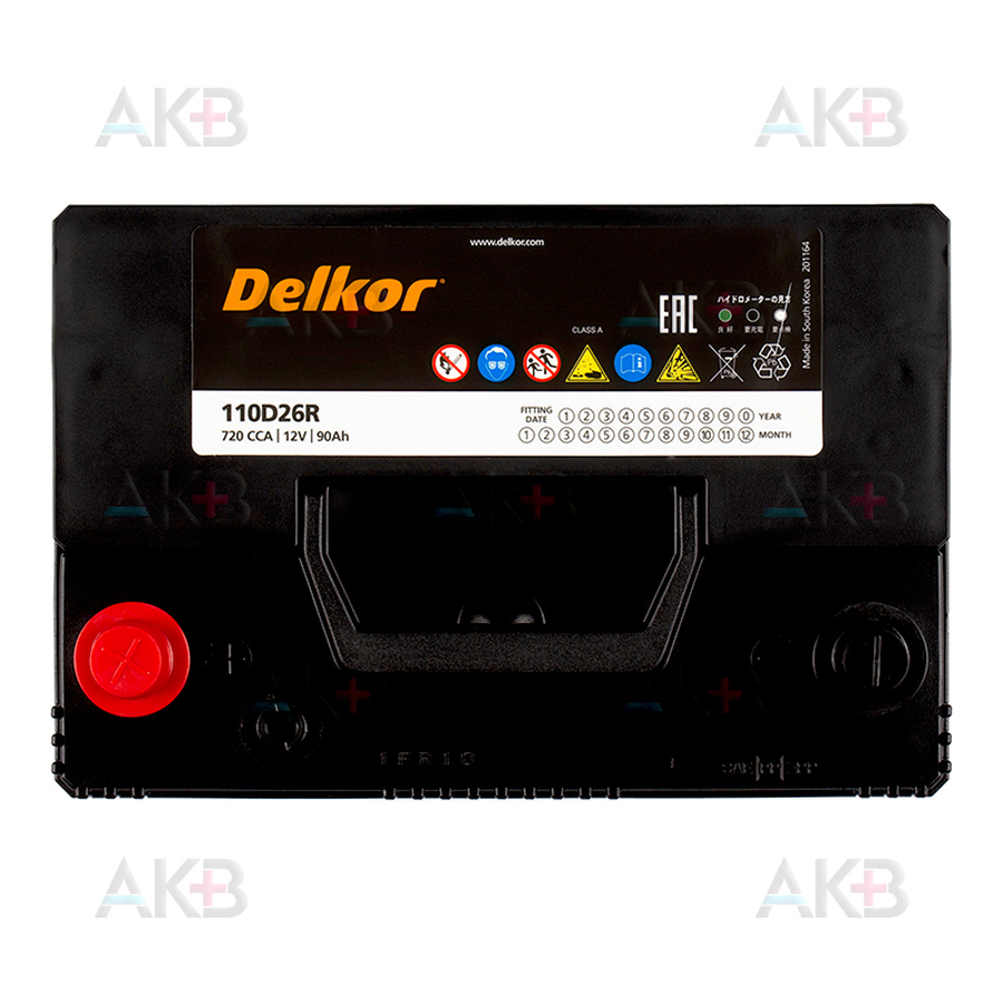 Автомобильный аккумулятор Delkor 110D26R (90L 720A 260x173x225)