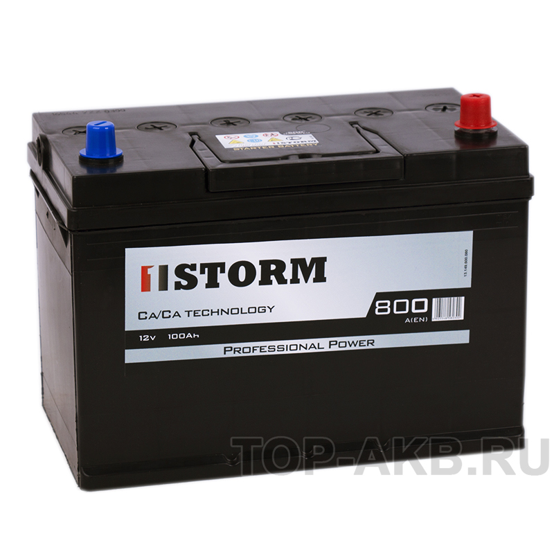 Автомобильный аккумулятор Storm Asia 100R 800A 306x173x225