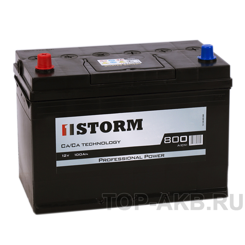 Автомобильный аккумулятор Storm Asia 100L 800A 306x173x225