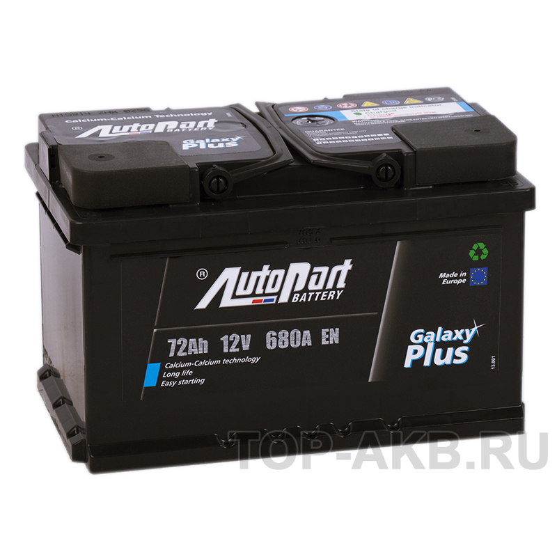 Автомобильный аккумулятор Autopart Galaxy Plus 72R низкий 680А (278x175x175)