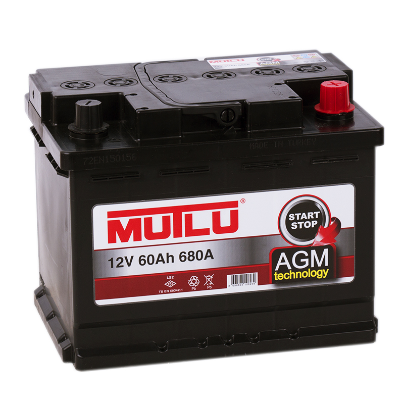 Автомобильный аккумулятор Mutlu AGM Start-Stop 60R 680A 242x175x190 гелевый