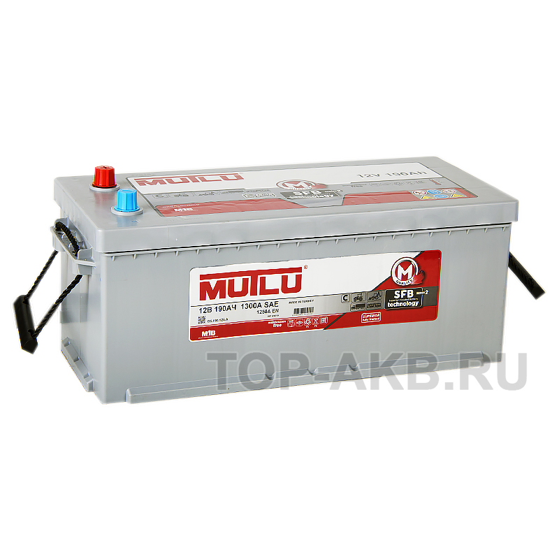 Автомобильный аккумулятор Mutlu Mega Calcium 190 евро 1250A 524x239x240