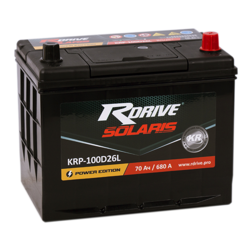 Автомобильный аккумулятор R-Drive 100D26L (70R 680А 260x173x225)