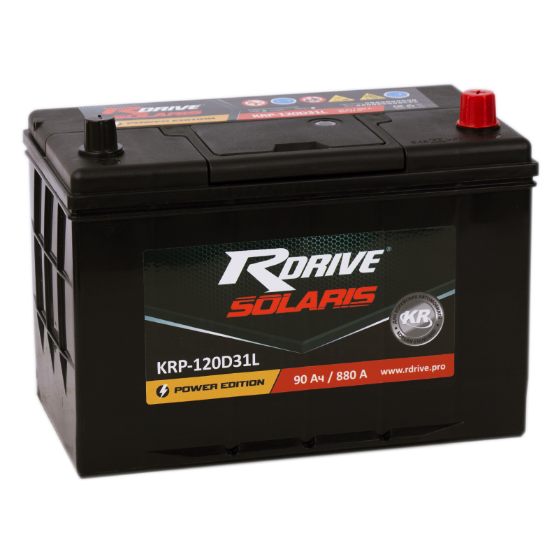 Автомобильный аккумулятор R-Drive 120D31L (90R 880А 306x173x225)