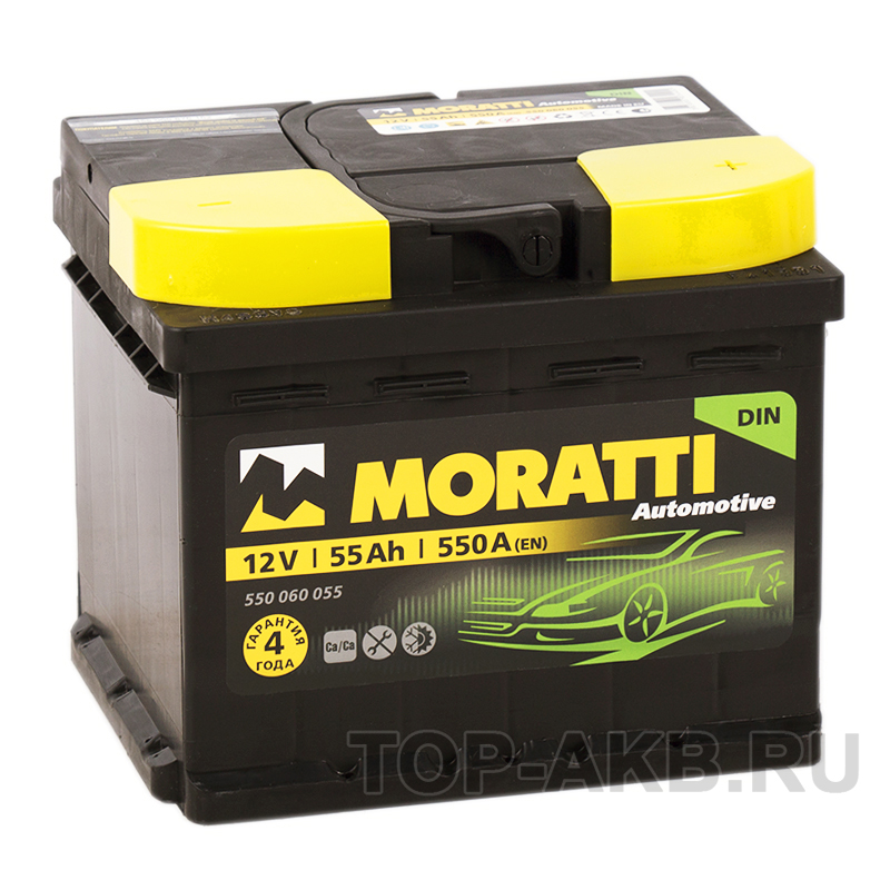 Автомобильный аккумулятор Moratti 55R низкий 550А 207х175х175