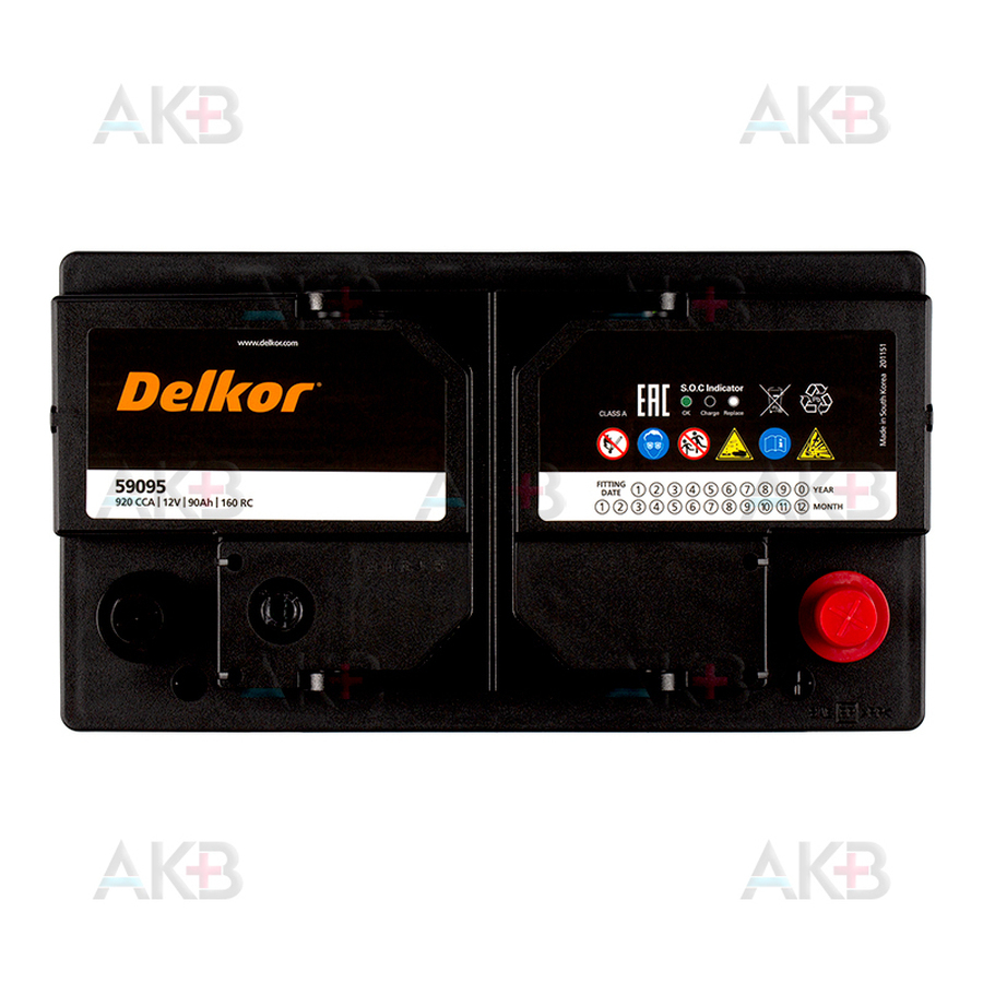 Автомобильный аккумулятор Delkor 59095 (90R 920A 315x175x190)