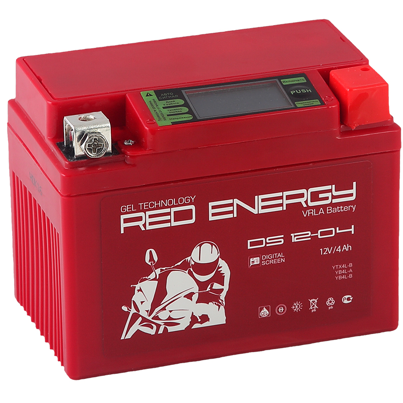 Мото аккумулятор Red Energy DS 1204, 12V 4Ah 60А (114x71x86) YB4L-B, YB4L-A, YTX4L-BS