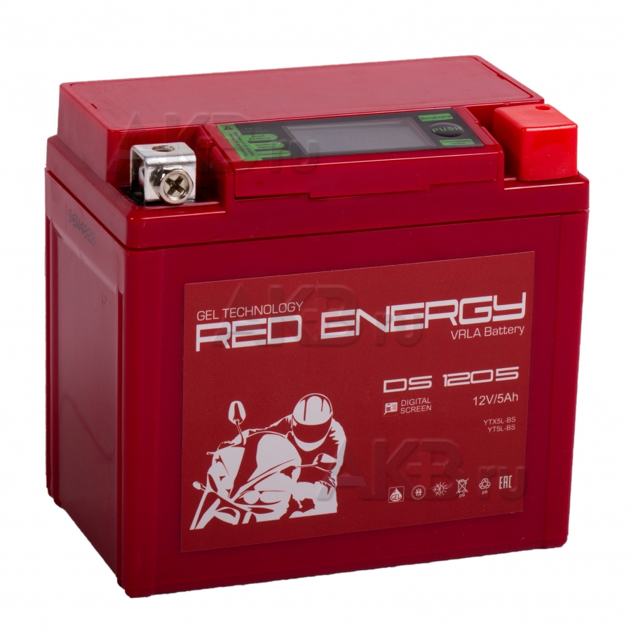 Мото аккумулятор Red Energy DS 1205, 12V 5Ah 85А (113x70x105) YTX5L-BS, YTZ7S, YT5L-BS