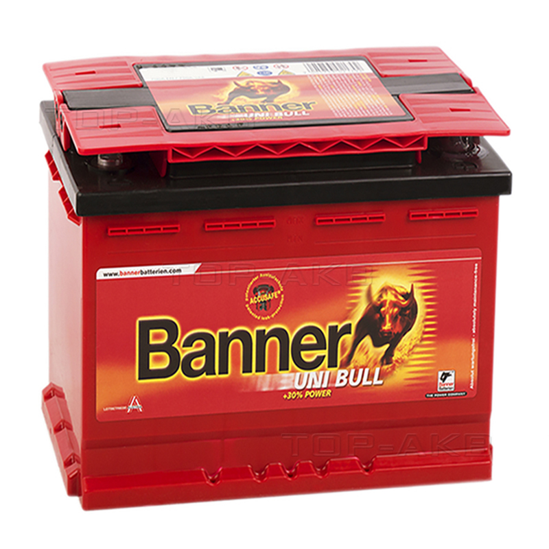 Автомобильный аккумулятор BANNER uni Bull (50 100) 47 Ач обратная пол. 390A (207x175x175) 2017г