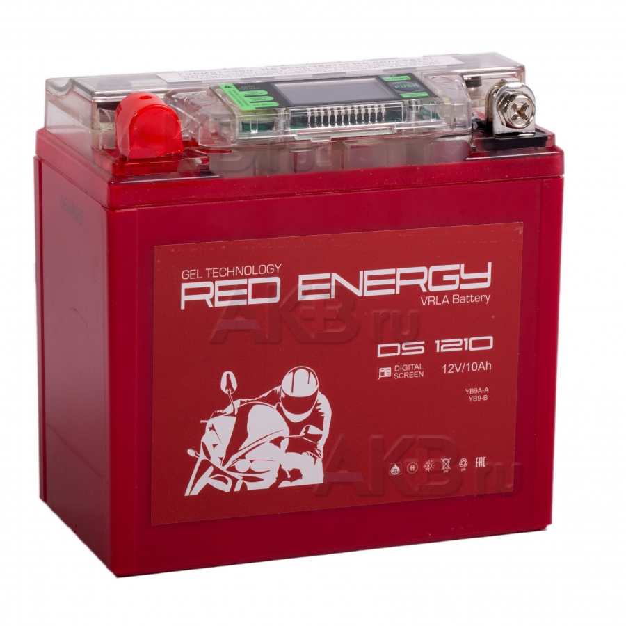 Мото аккумулятор Red Energy DS 1210, 12V 10Ah 110А (137x77x135) YB9A-A, YB9-B, 12N9-4B-1