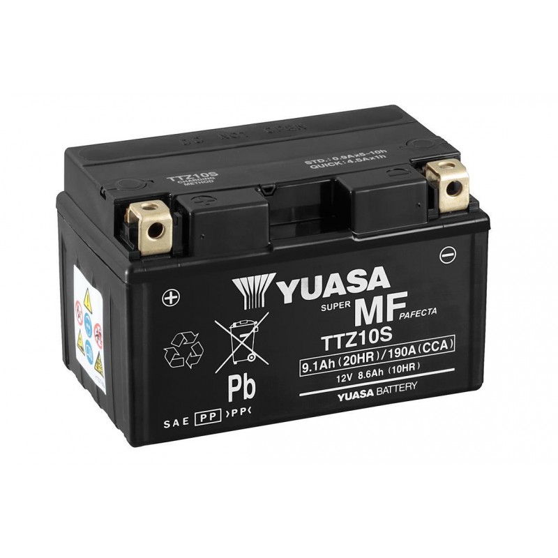 Мото аккумулятор Yuasa TTZ10S (CP) - 8,6 Ач 190А (150x87x93) прям. пол. AGM сухозаряж.