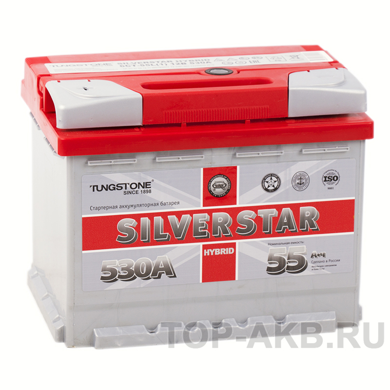 Автомобильный аккумулятор Silverstar Hybrid 55L 530А 242х175х190 (гибридный)
