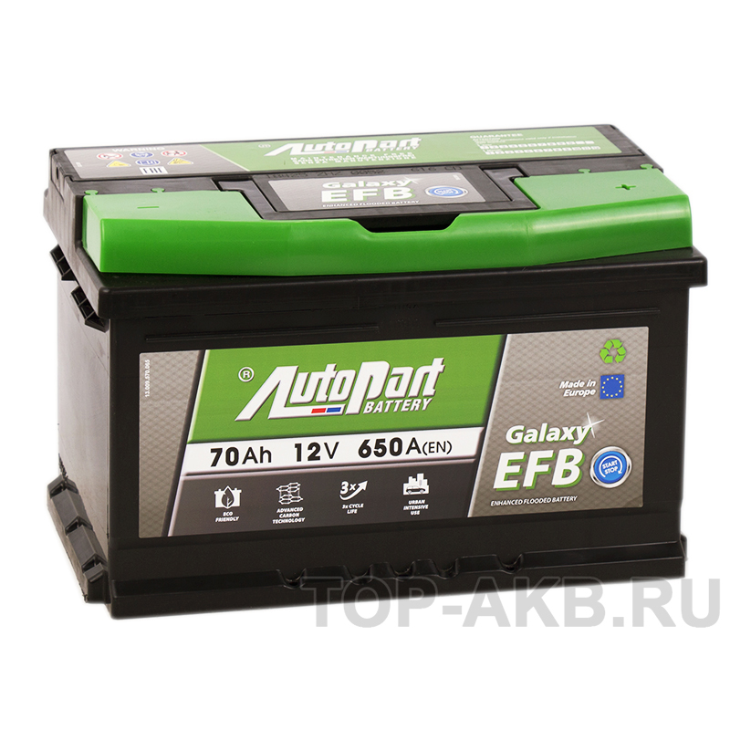Автомобильный аккумулятор AutoPart Galaxy EFB Star-Stop 70R 560А (278x175x175)