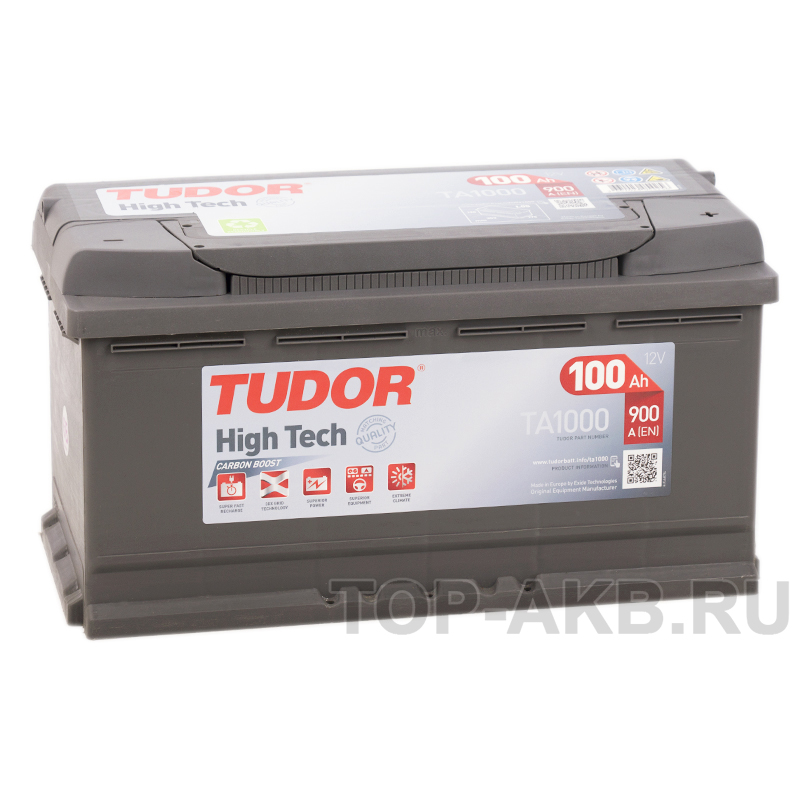 Автомобильный аккумулятор Tudor High-Tech 100R (900A 353x175x190) TA1000