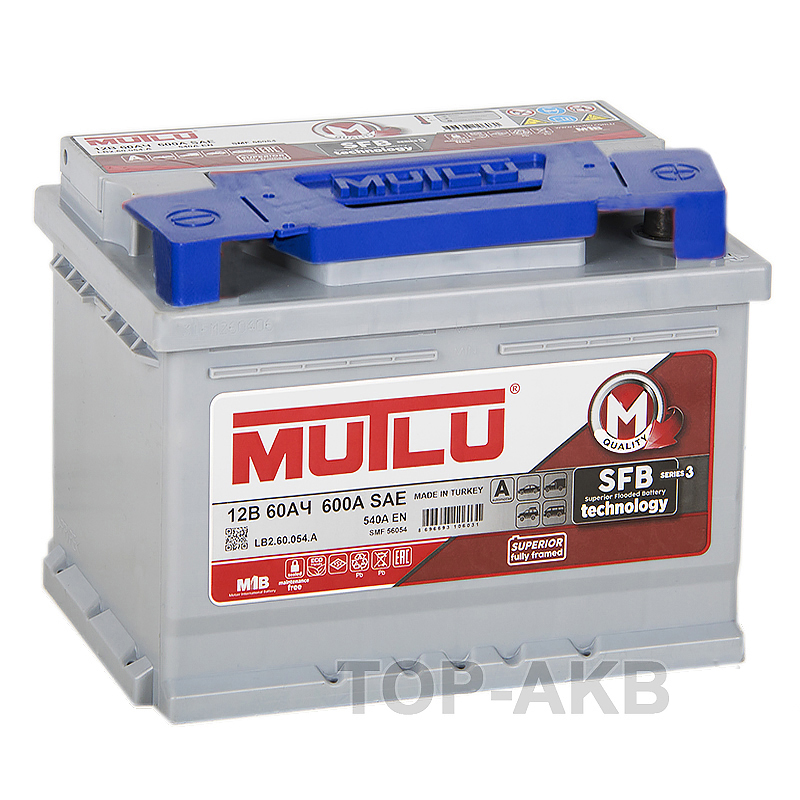 Автомобильный аккумулятор Mutlu Mega Calcium 60R 540A 242x175x190