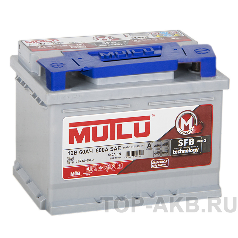 Автомобильный аккумулятор Mutlu Mega Calcium 60L 540A 242x175x190