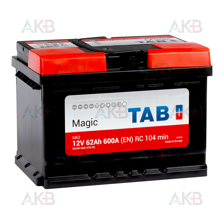 Автомобильный аккумулятор Tab Magic 62R (600A 242x175x175) 189063 56249