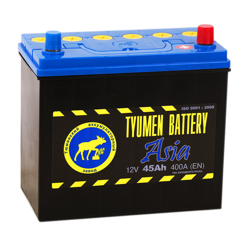 Автомобильный аккумулятор Tyumen Battery Asia 45 Ач обр. пол. 400A (238x129x227)