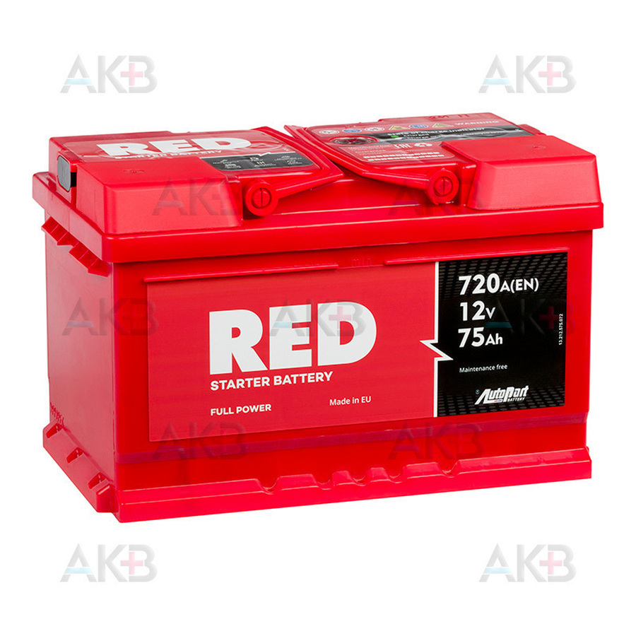 Автомобильный аккумулятор Red 75R низкий (720A 278x175x175)