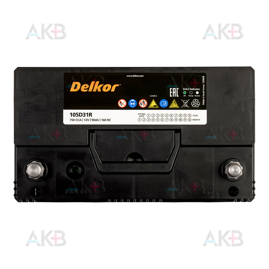 Автомобильный аккумулятор Delkor 105D31R (90L 750A 306x173x225)