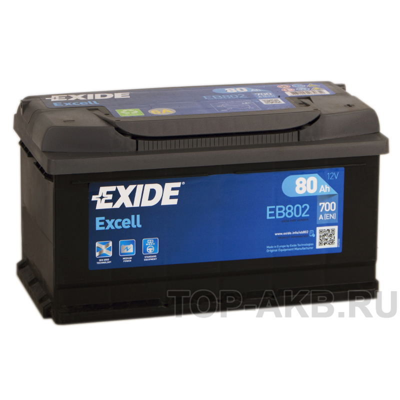 Автомобильный аккумулятор Exide Excell 80R (700A 315x175x175) EB802