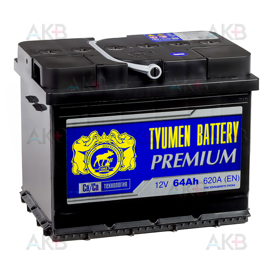 Автомобильный аккумулятор Tyumen Battery Premium 64 Ач прям. пол. 620A (242x175x190)
