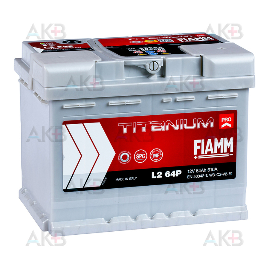 Автомобильный аккумулятор Fiamm Titanium Pro 64 Ач 610A обр. пол. (241x175x190) L2 64P