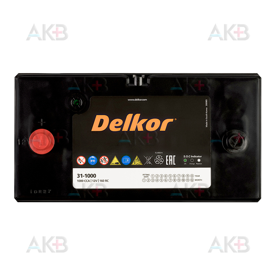 Автомобильный аккумулятор Delkor 31-1000 (160 min 1000 A 330x173x240)