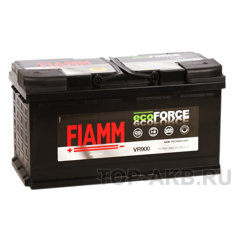 Автомобильный аккумулятор Fiamm Ecoforce AGM 90R 900A 353x175x190 (L5) Start-Stop VR900