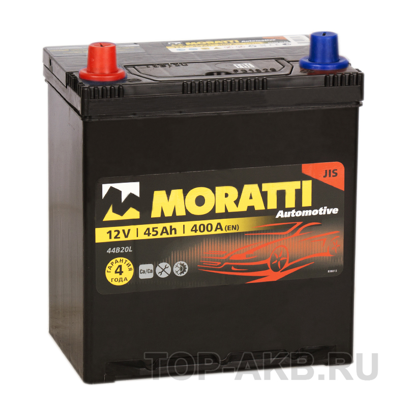 Автомобильный аккумулятор Moratti Asia 45L 400А 187x127x227 B19R