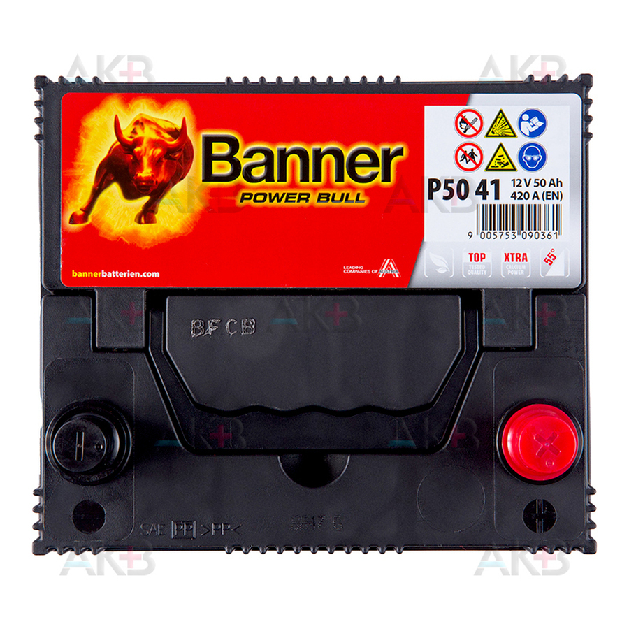 Автомобильный аккумулятор BANNER Power Bull (50 41) 50R 420A 206x172x205
