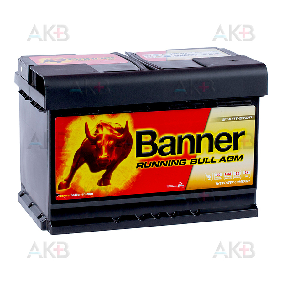 Автомобильный аккумулятор BANNER Running Bull AGM Start-Stop (570 01) 70R 720A 278x175x190