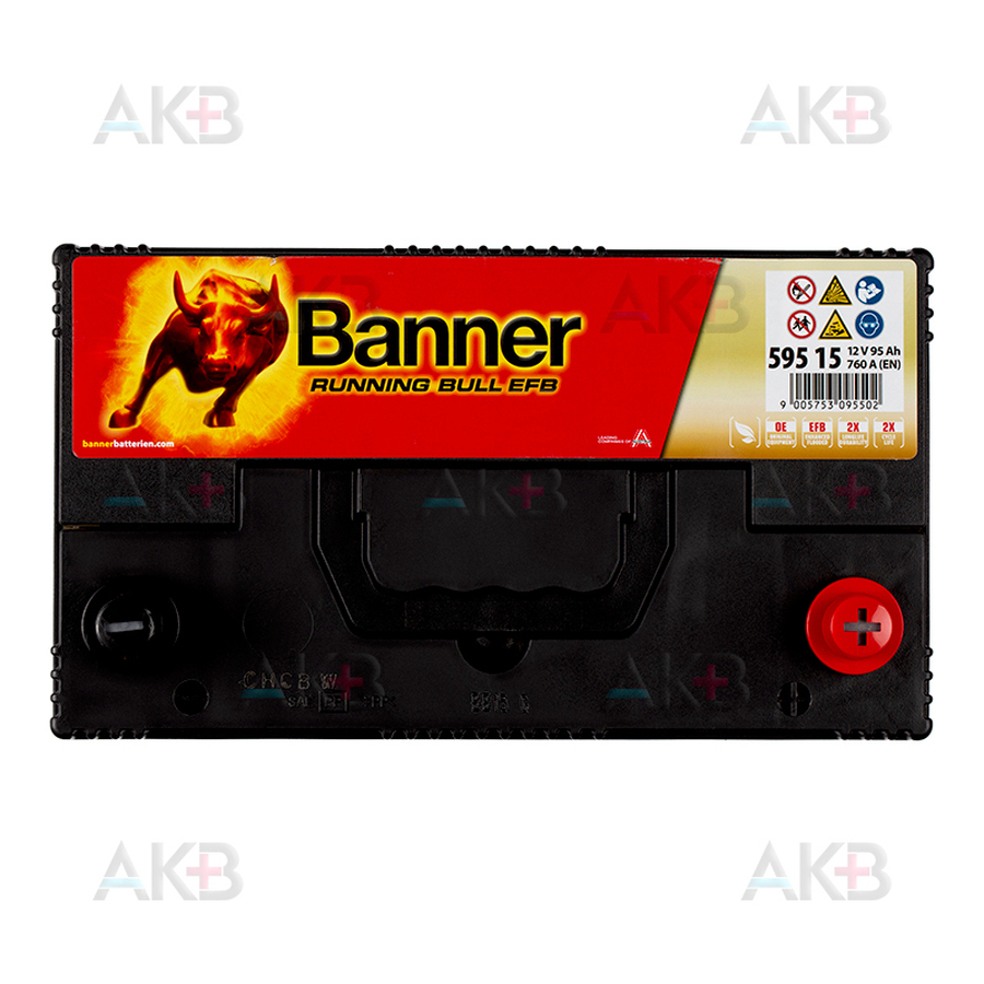 Автомобильный аккумулятор Banner Running Bull EFB Start-Stop (595 15) 95R 760A 306x173x225