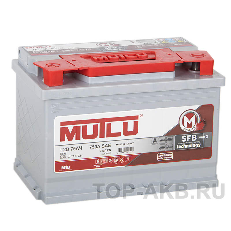 Автомобильный аккумулятор Mutlu Calcium Silver 75L 720A 278x175x190