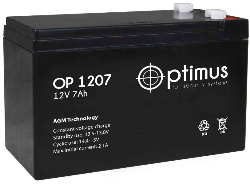 Аккумуляторная батарея OPTIMUS 12V 7Ач (OP 1207) 151x65x94