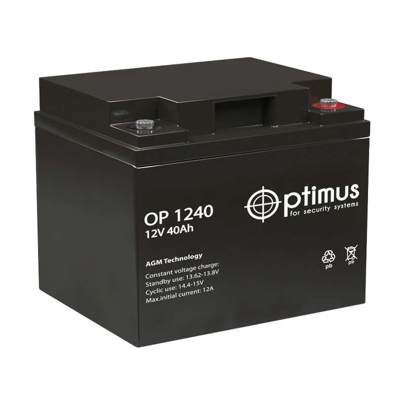 Аккумуляторная батарея OPTIMUS 12V 40Ач (OP 1240) 197x165x170