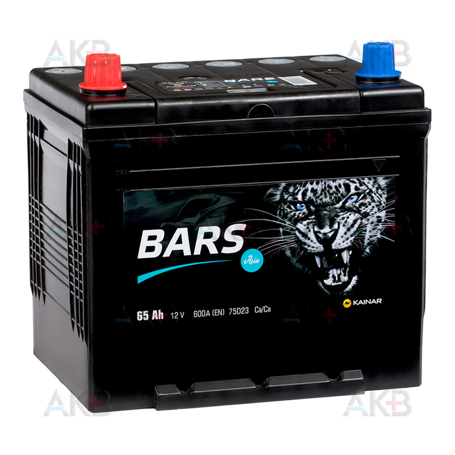 Автомобильный аккумулятор BARS Asia 6СТ-65 VL АПЗ п.п 75D23R 65Ач 600A (232x173x225)