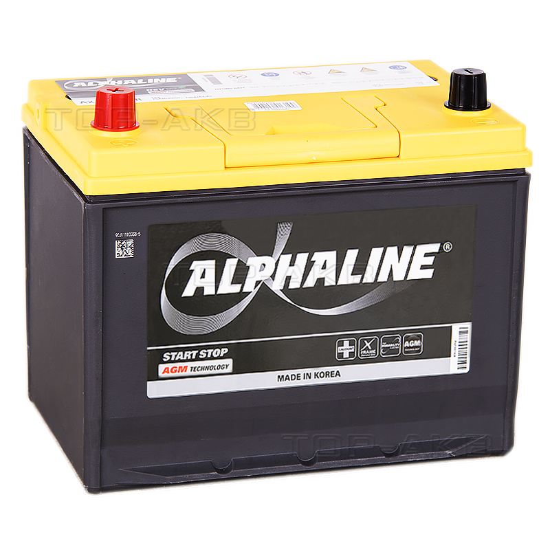 Автомобильный аккумулятор Alphaline AGM AX D26R 75Ah 720A п.п. (260x172x220) Start-Stop