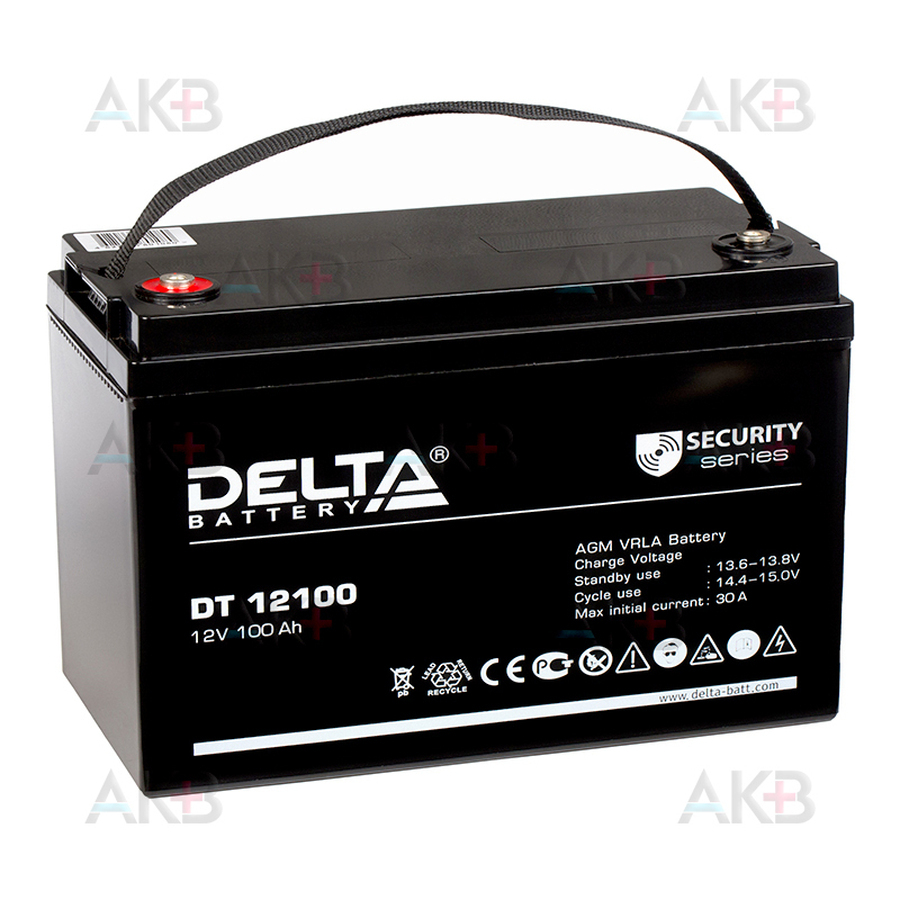 Аккумуляторная батарея Delta DT 12100, 12V 100Ah (330x173x214)