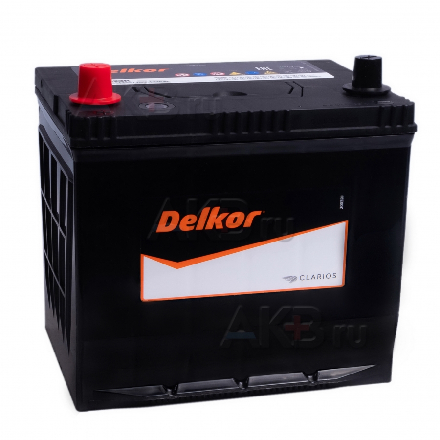 Автомобильный аккумулятор Delkor 80D23R (68L 600A 232x173x225)