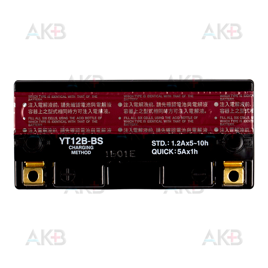Мото аккумулятор Yuasa YT12B-BS 12V 10Ah 210А (150x69x130) прям. пол. AGM сухозаряж.
