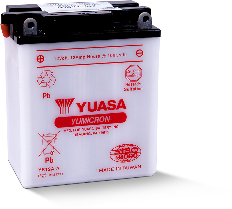 Мото аккумулятор Yuasa YB12A-A 12V 12Ah 150A (134x80x160) прям. пол. Heavy Duty сухозаряж.