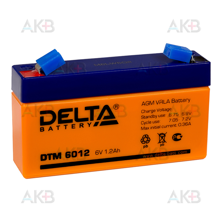 Аккумуляторная батарея Delta DTM 6012, 6V 1.2Ah (97x24x52)