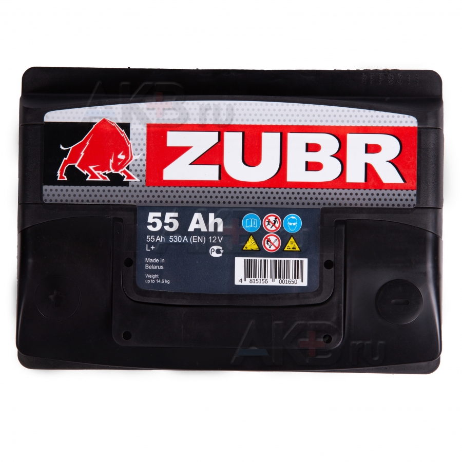 Автомобильный аккумулятор ZUBR Ultra 55L 530A (242x175x190)