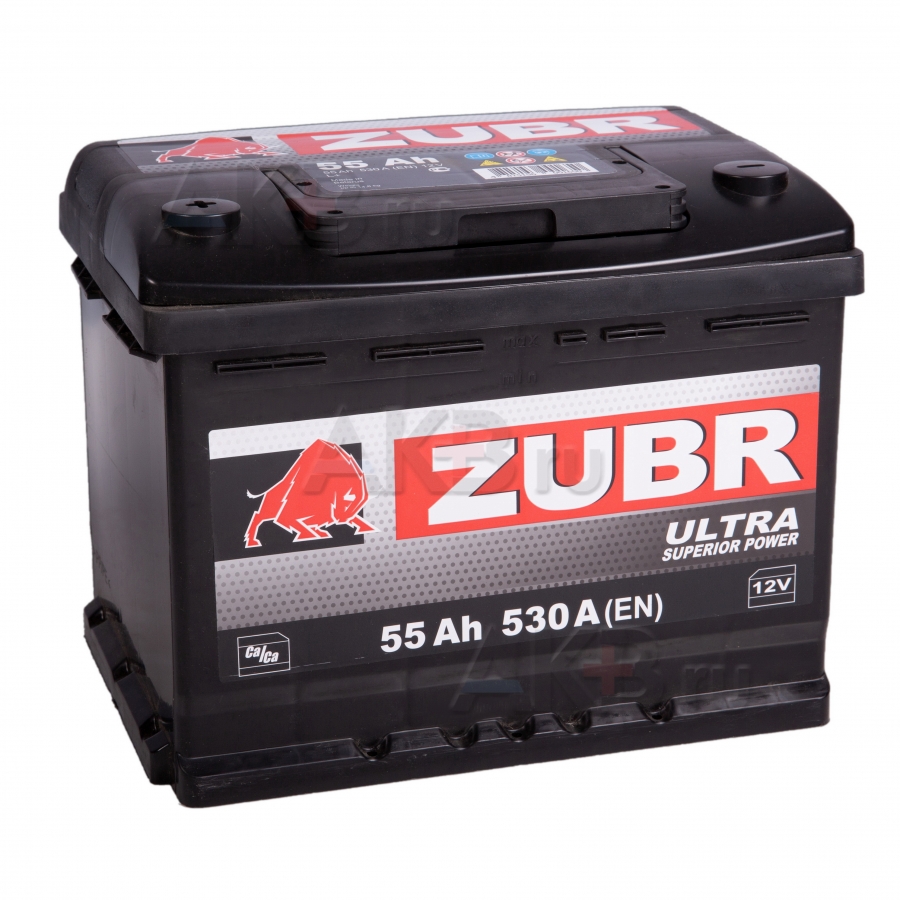 Автомобильный аккумулятор ZUBR Ultra 55L 530A (242x175x190)