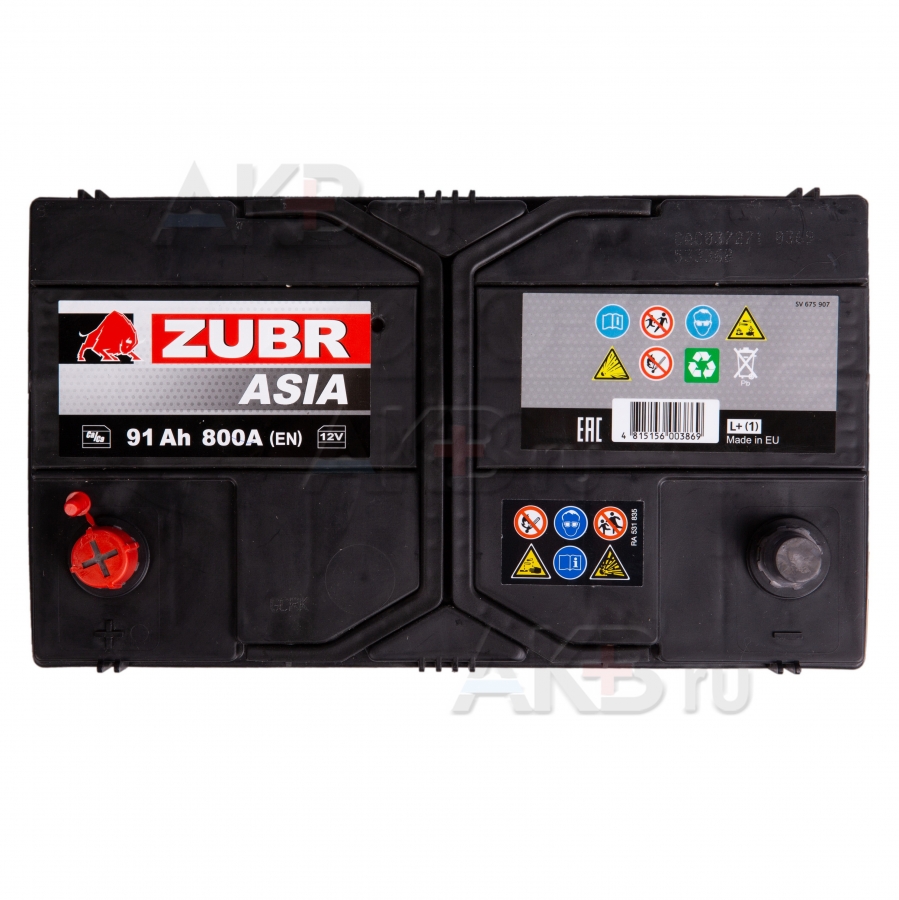 Автомобильный аккумулятор ZUBR 91L 800A (306x173x225) 591401074