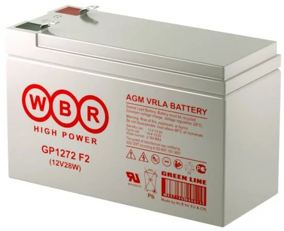 Аккумуляторная батарея WBR GP 1272 F2 12V 7.2 Ah (151x65x94)