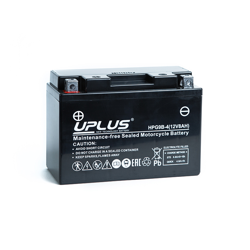Мото аккумулятор Uplus HPG9B-4 12V 8Ah 115А прям. пол. (149x70x105) Nano GEL