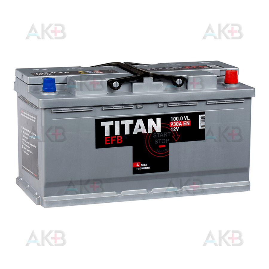 Автомобильный аккумулятор Titan EFB 100 Ач 930A обр. пол.(353x175x190) 6СТ-100.0 VL