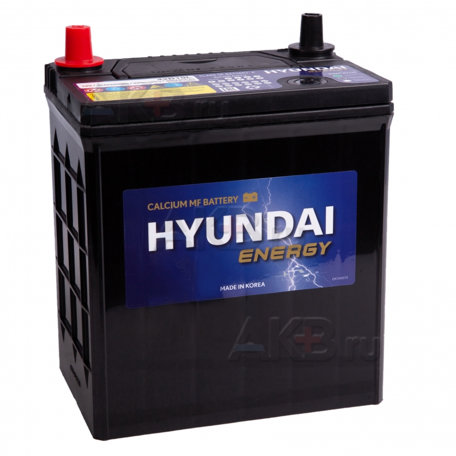 Автомобильный аккумулятор HYUNDAI 42B19L 12V 35Ah 300A (187x127x227) обр. пол.